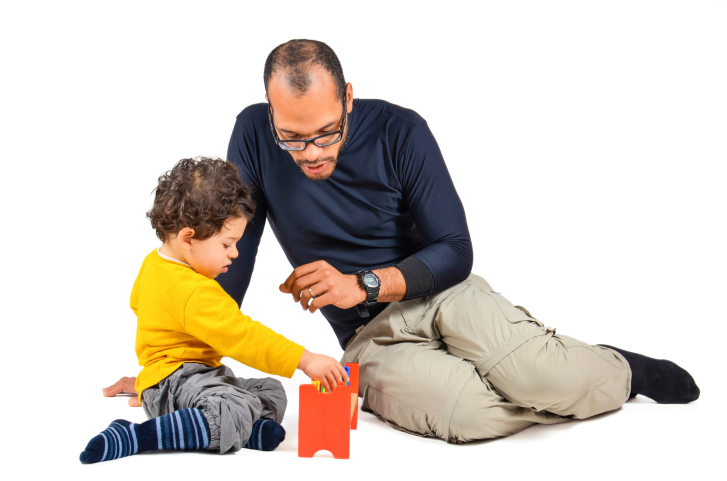 Therapist and child in play therapy