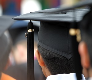 Black graduation cap with tassle