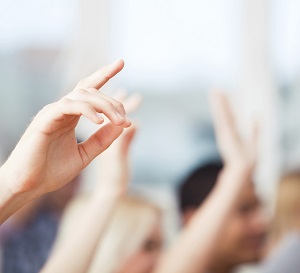 Student with raised hand