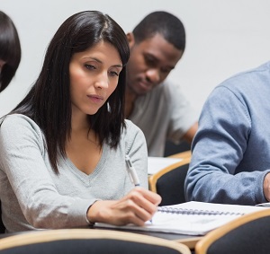 Therapists taking a written test