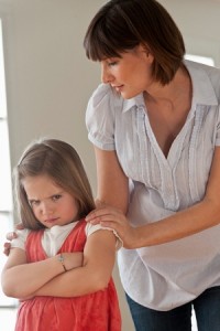 Mother with angry young daughter