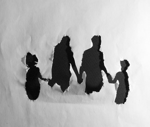 Family shape cutout in paper