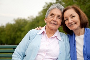 Elderly mother with her daughter
