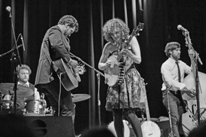 Folk band performing