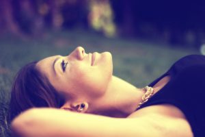 Woman Lying on the Grass Dreaming