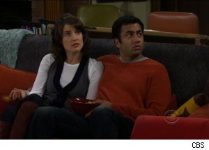 How I Met Your Mother's Robin sitting with boyfriend