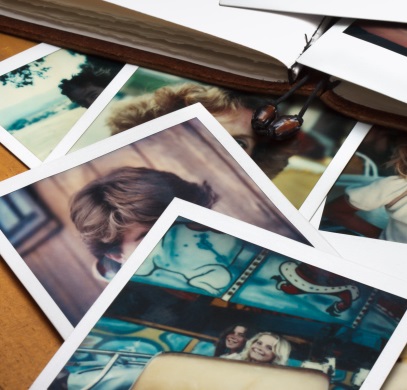 A pile of old photographs