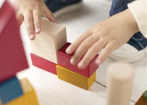 Child playing with blocks