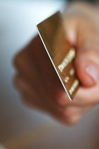 Hand holding credit card