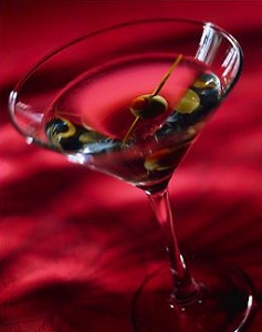 Martini with olive