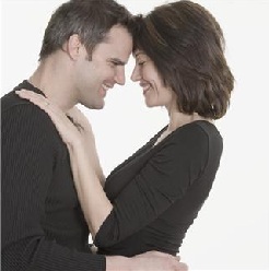 Smiling couple embracing