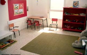 Empty preschool classroom