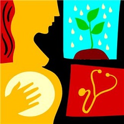 Symbolic art of pregnant woman