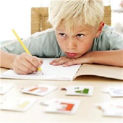 Boy doing homework