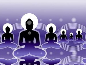 Abstract illustration of Buddhist idols