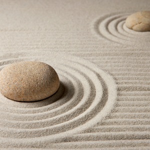 mini zen garden with stones
