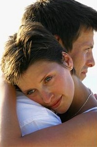Couple hugging
