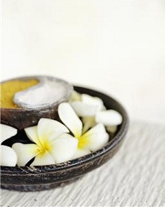 Flowers in dish