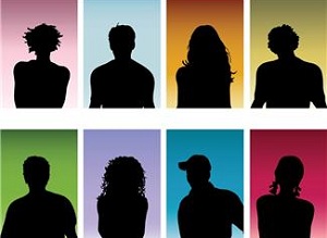 Silhouettes of people