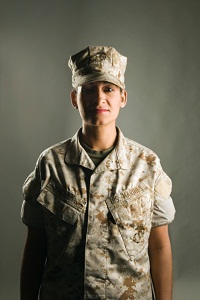 Female soldier in uniform