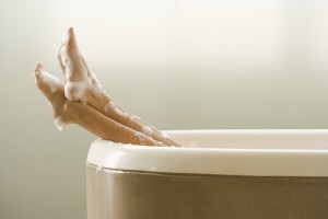 Woman in bathtub