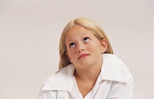 Child looking displeased