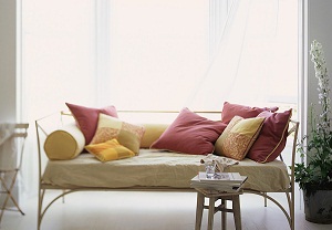 Day bed with pillows