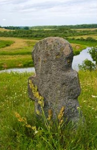 Old headstone in field