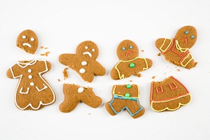 Sad broken gingerbread men