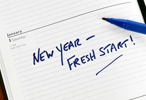 Calendar showing first of the year stating fresh start