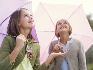 Girls with umbrellas
