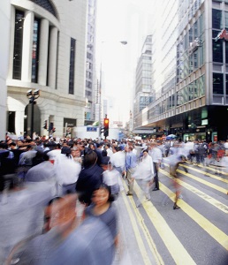 Blurred image of Hong Kong Central Business District