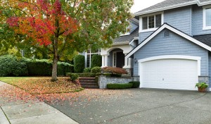 Blue and white single family home