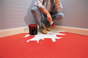 Man painting himself into corner
