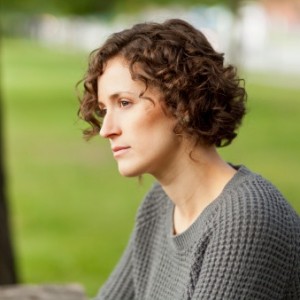 Woman thinking at the park