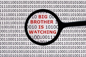 computer screen which says big brother is watching