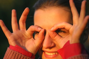 woman looking into the sunset