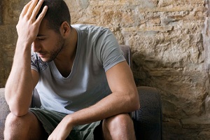 young man alone with his thoughts