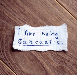 A note that says "I like being sarcastic"
