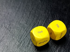 casting dice, making decisions