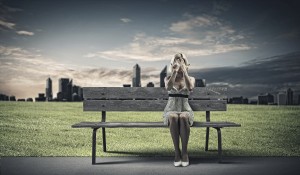 Girl on bench