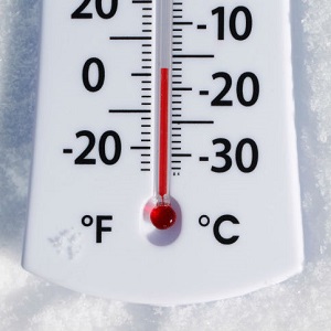thermometer in the snow