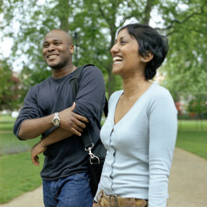 couple walking in a park