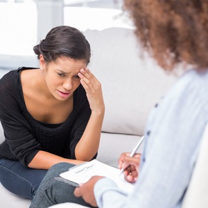 woman at psychiatrist office