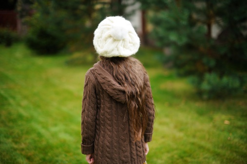 Girl in white cap