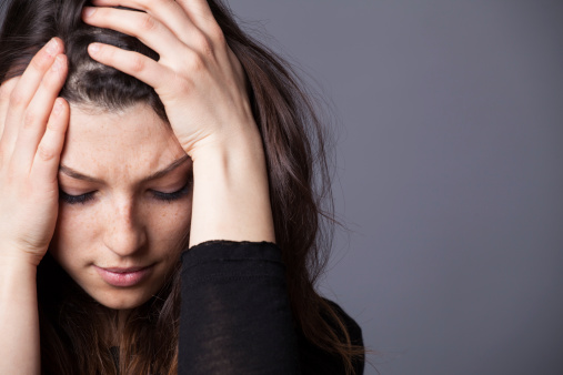 Woman looking anxious