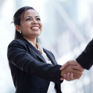 businesswoman shaking hands