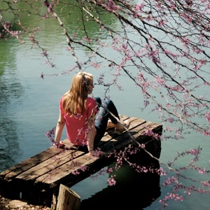 Girl Sitting in Oriental Garden