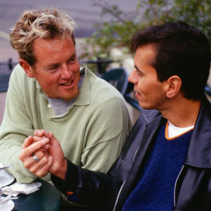 two men chatting