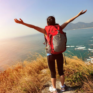 woman hiking